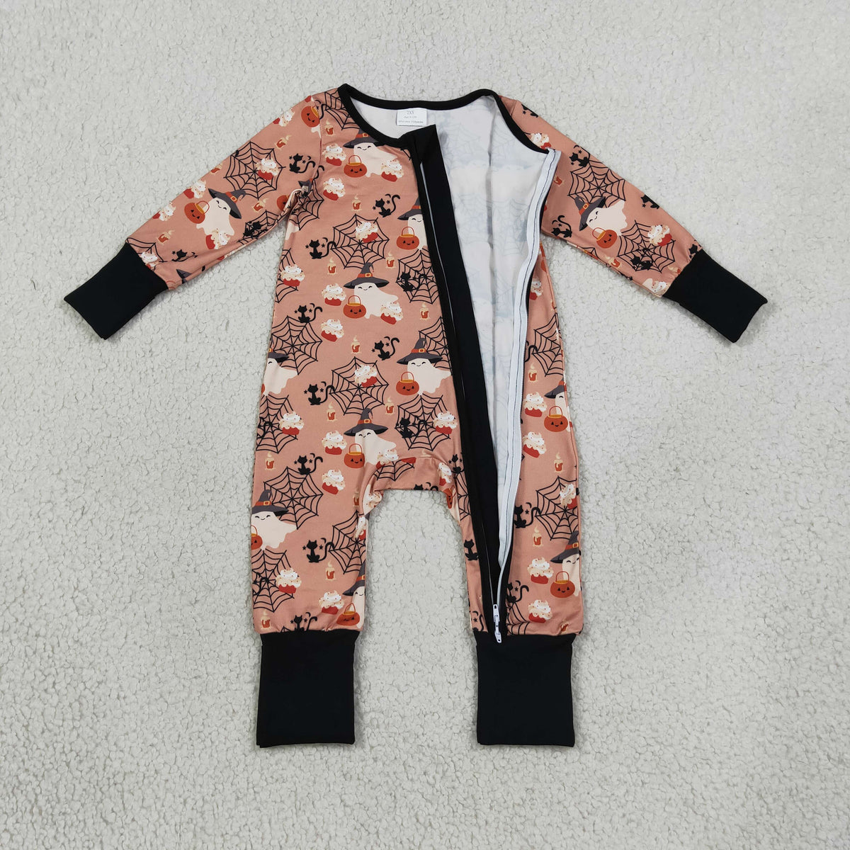 LR3250 Halloween cat spider web flat baby sleeper