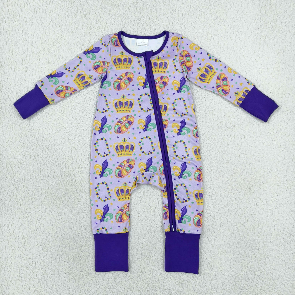 mardi gras baby zippy pjs
