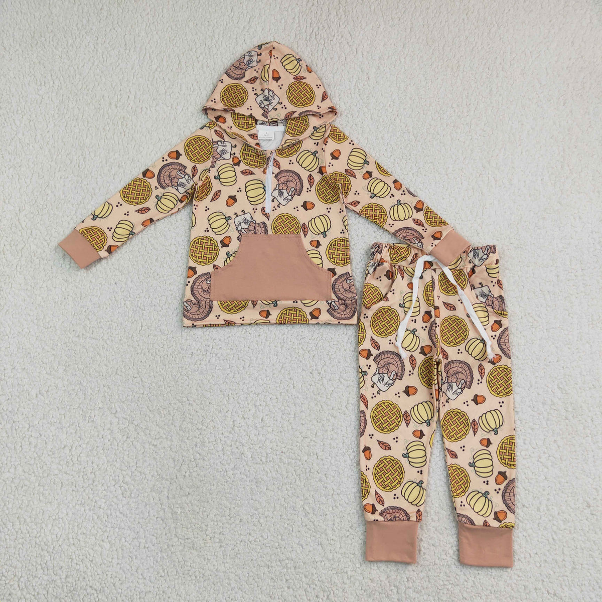 turkey pumpkin pie thanksgiving day boy outfit