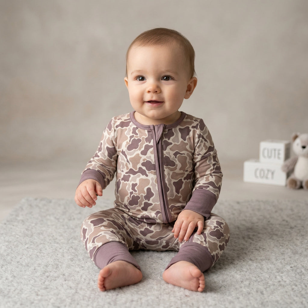 camo zip sleeper boy zippy pjs