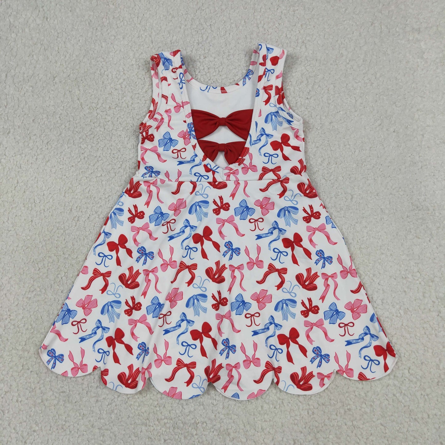 patriotic ribbon coquette athletic scallop dress