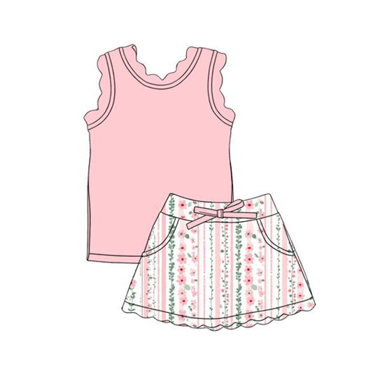 Pre order pink floral skort set