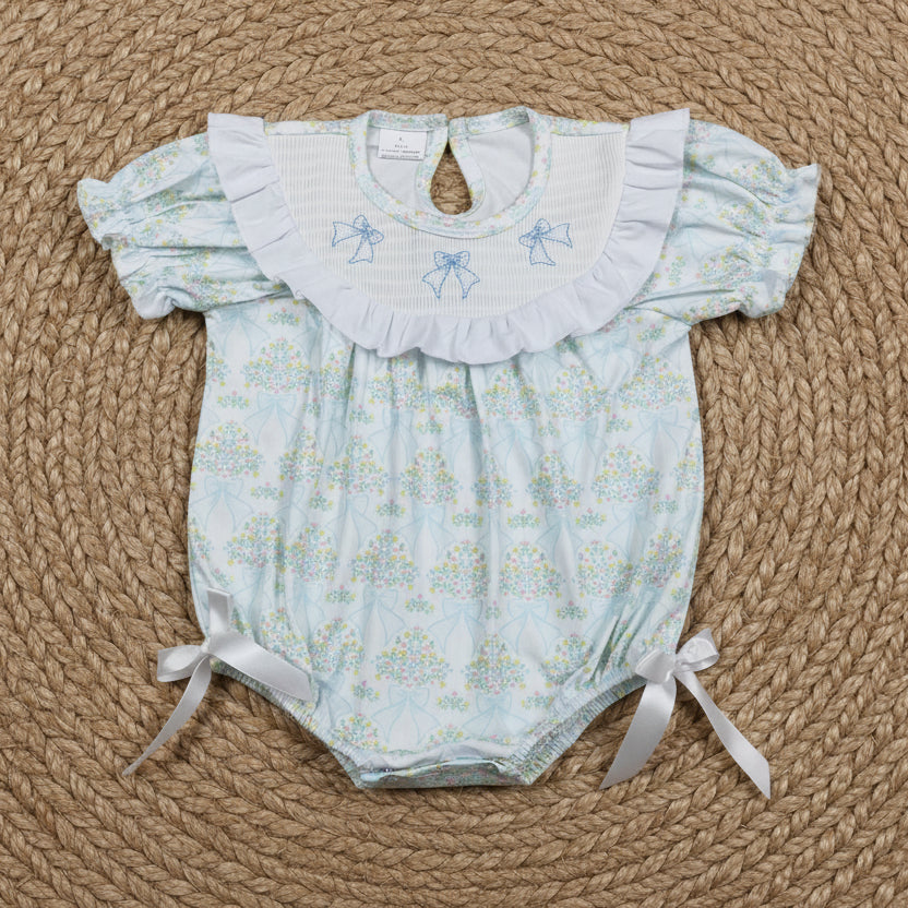 floral coquette embroidery smock bubble