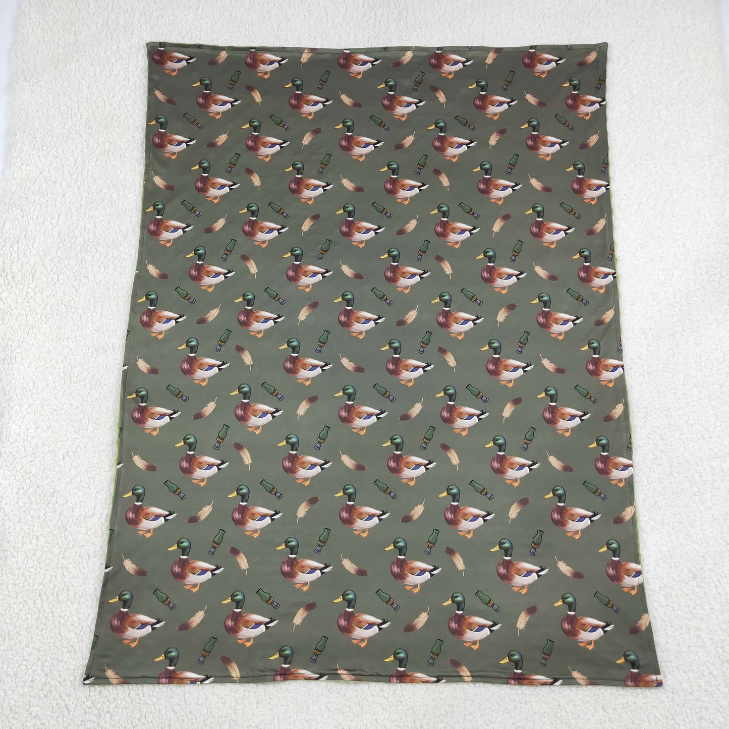 soft duck call print baby blanket