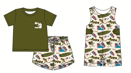Custom baby boy fish rompers set  D 3.25