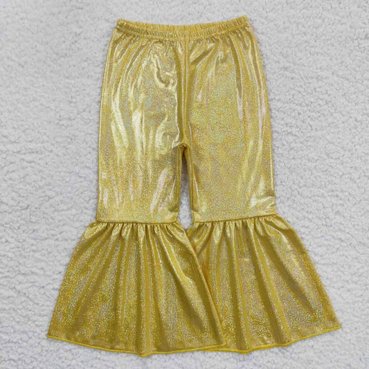P0182 Bright yellow satin bronzing trousers