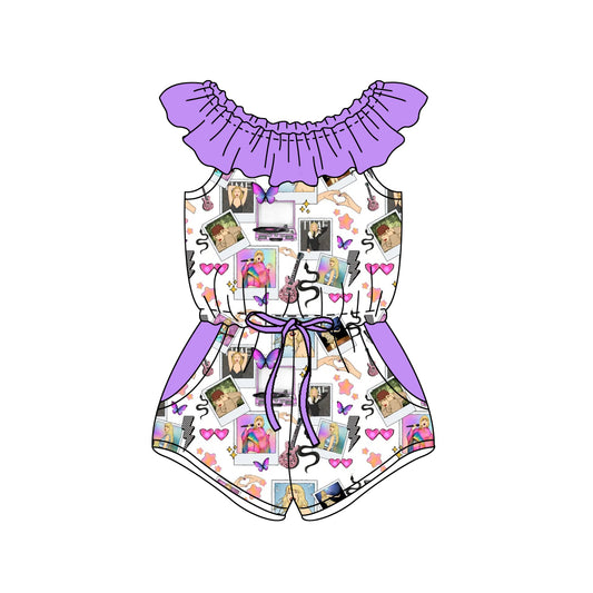 preorder SR1389 Newborn Baby Girls Pop Zipper Romper