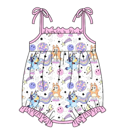 preorder SR1476 Light ball face lightning pink lace white suspender jumpsuit