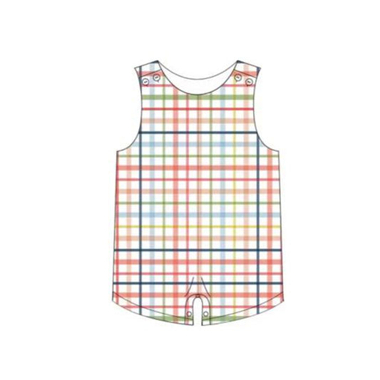 presale SR1526 Colorful plaid sleeveless jumpsuit