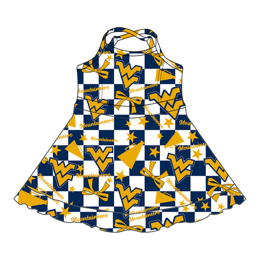 Custom baby girl West Virginia Mountaineers team dress D 6.30