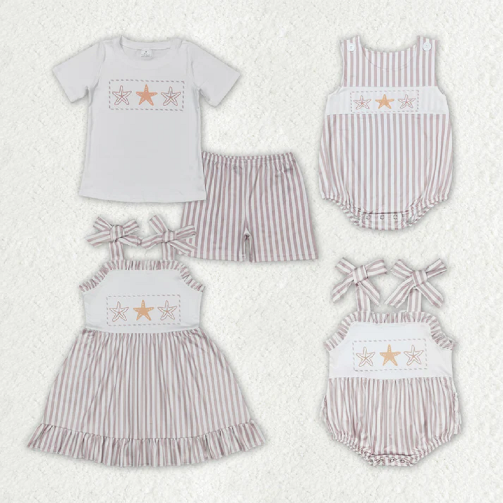 Match Baby Girls Boys Star Fish Stripes Dresses Sets D 3.14