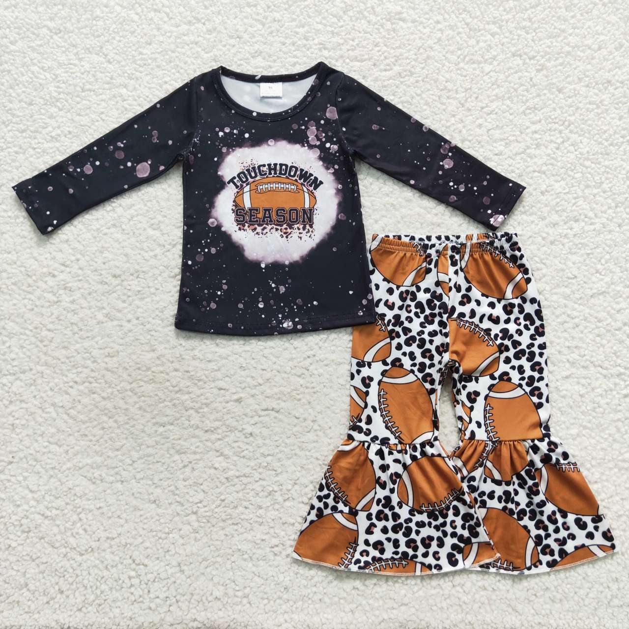 GLP0680 Rugby Black Long Sleeve Leopard Trouser Set