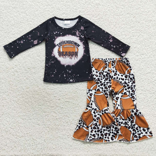 GLP0680 Rugby Black Long Sleeve Leopard Trouser Set
