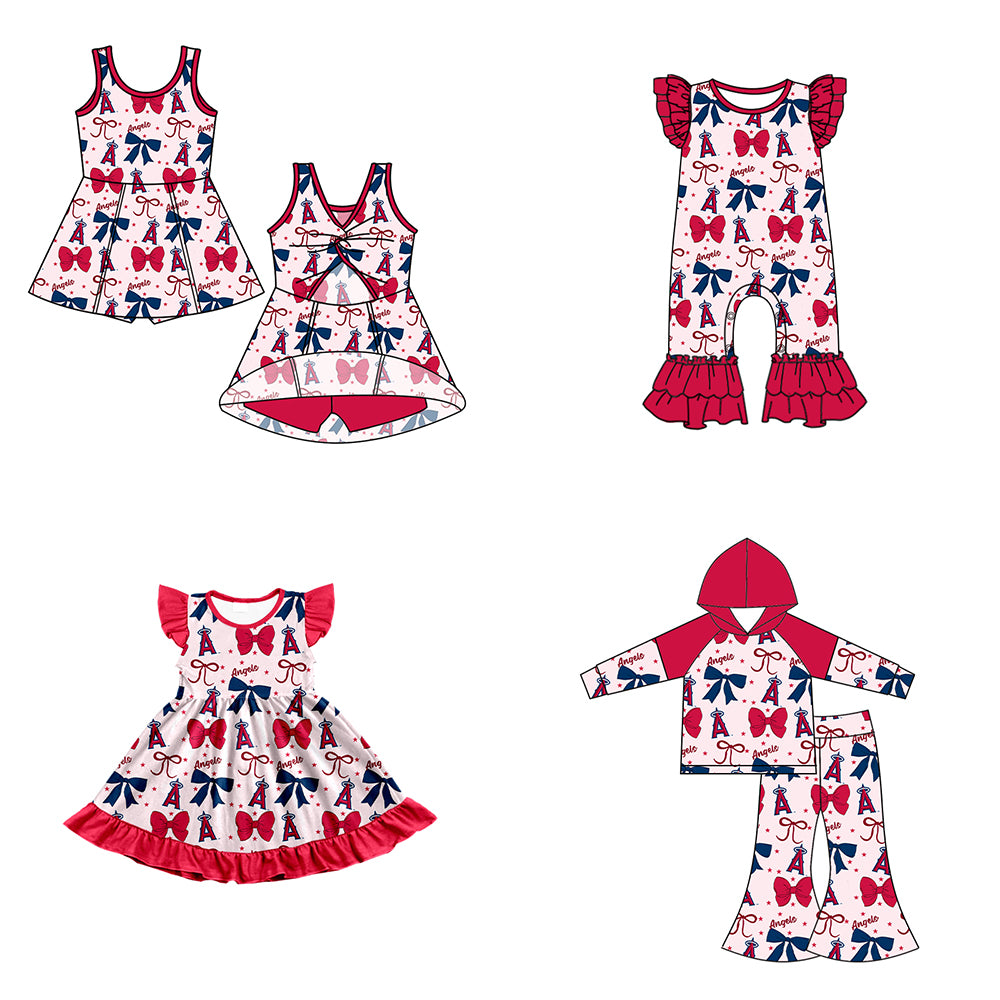 Custom match  los angeles angels baby girls clothes   D 6.17