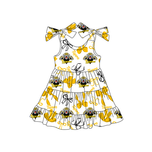 Custom Baby Girls Tigers team dress  D 8.2