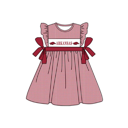 Custom Arkansas baby girls dress MOQ3 D 7.2