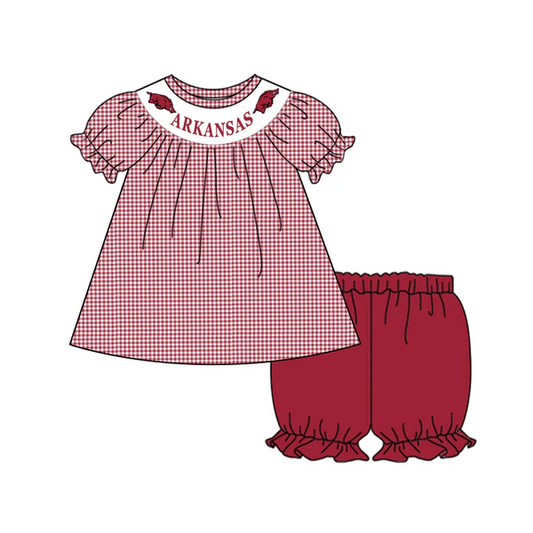 Custom Arkansas baby girls set     MOQ3  D 7.2