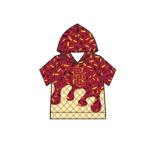 Custom children Hooded short sleeves top  D 6.11