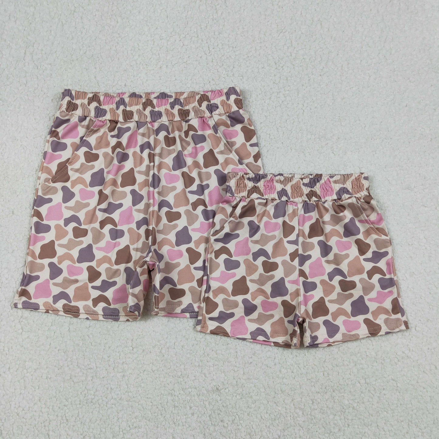 Sibling Mama And Me Southern Brown Pink Camouflage Shorts Bottoms Matching Mother Daughter Clothing Set