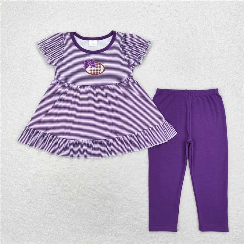 Match Baby Girls Stripes Football Tunic Legging Clothes Sets D 3.26