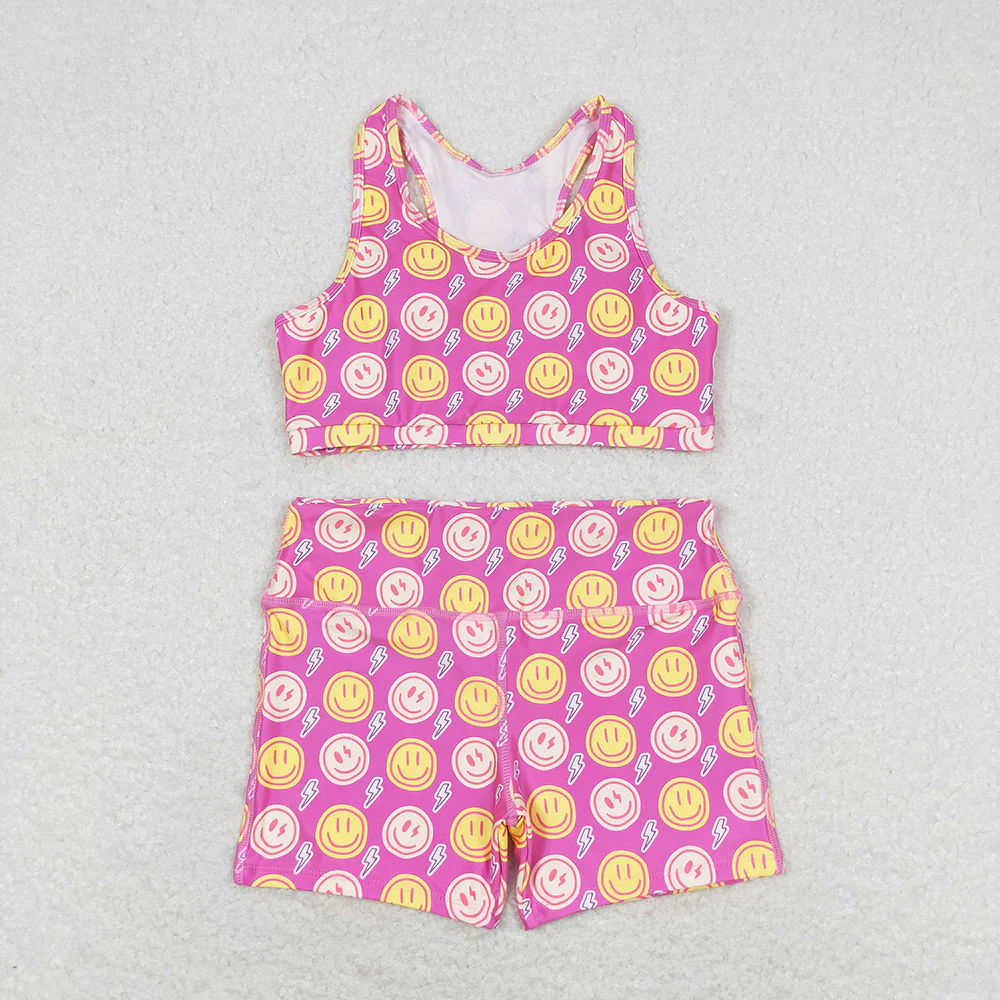 Match Baby Girls Western Sports Crop Tops Shorts Sibling Clothes Sets