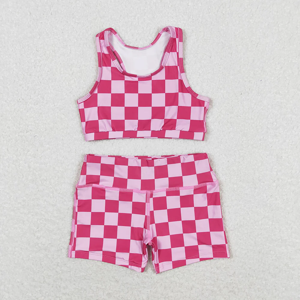 Match Baby Girls Western Sports Crop Tops Shorts Sibling Clothes Sets
