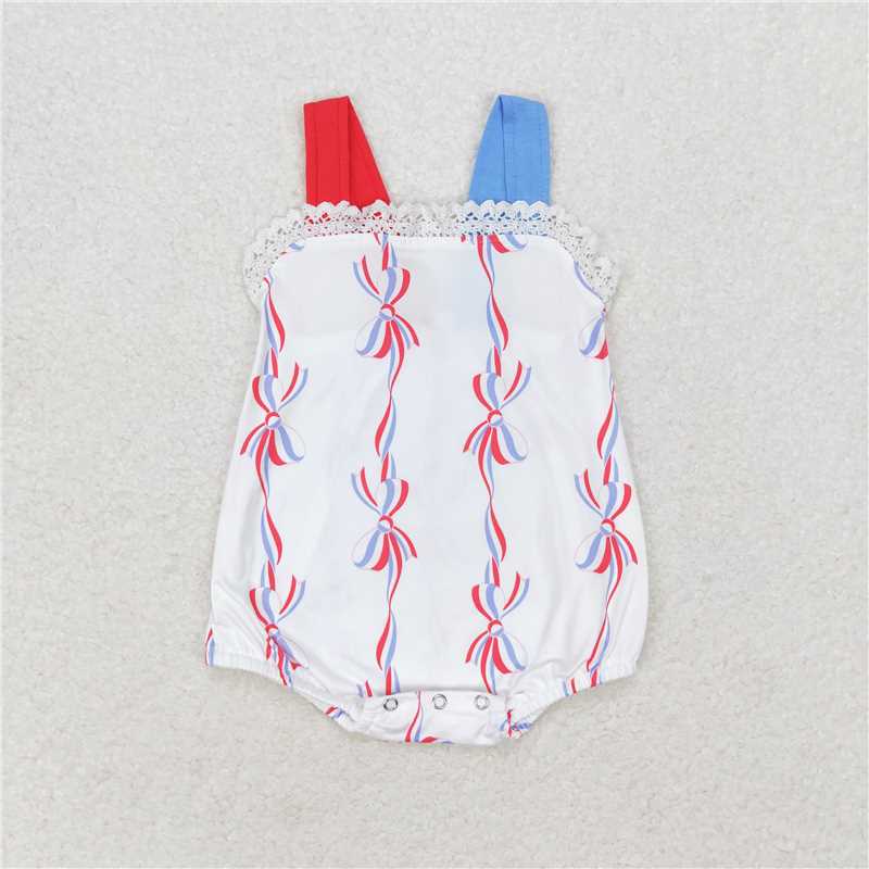 Match Baby Girls 4th Of July Bows Sibling Rompers Dresses Clothes Sets
