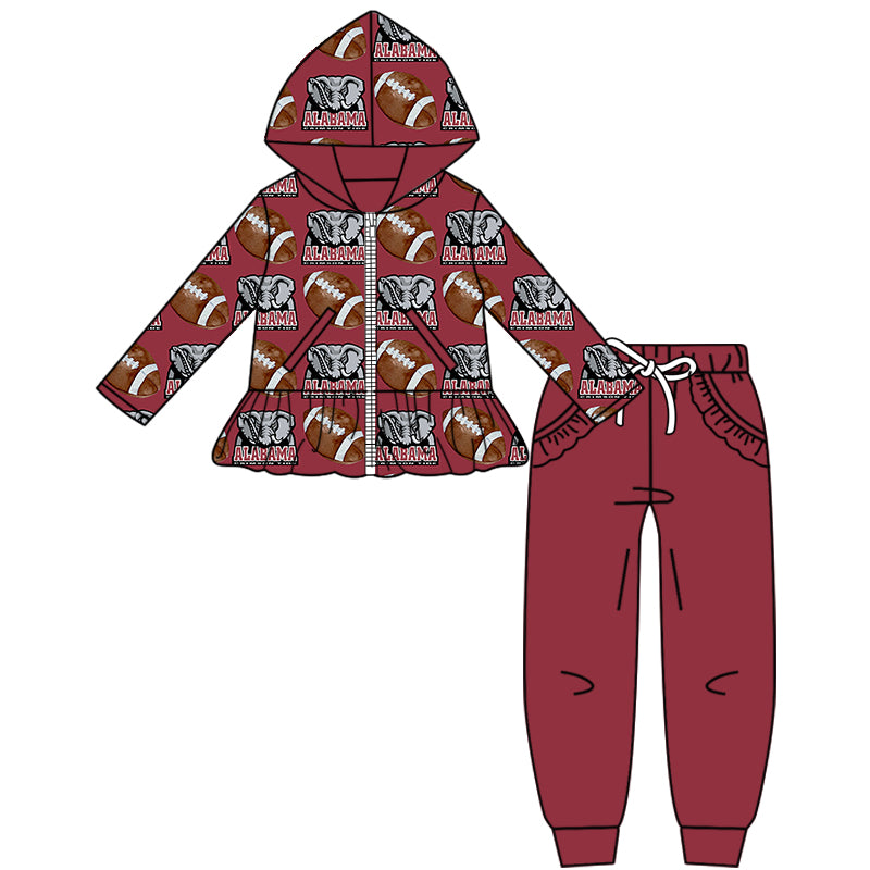 Custom  baby girls ALABAMA Aztecs set     MOQ5  D 826