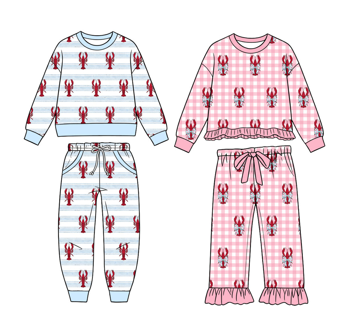 Pre order kids sibling crawfish outfit