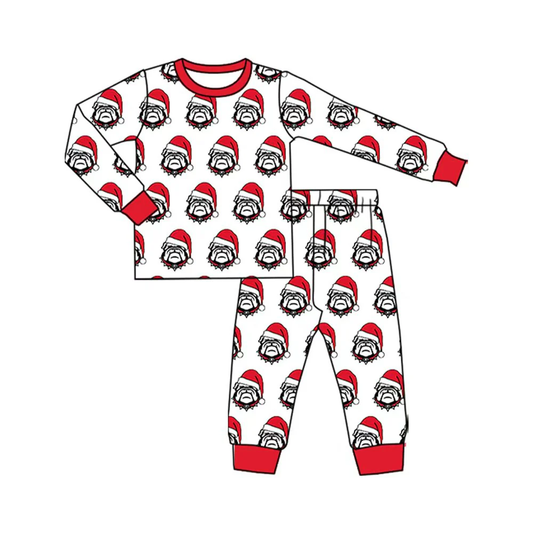 Custom Baby Kids Bulldogs Team Christmas Top Pants Lounge Wear Pajamas Sets D 8.13