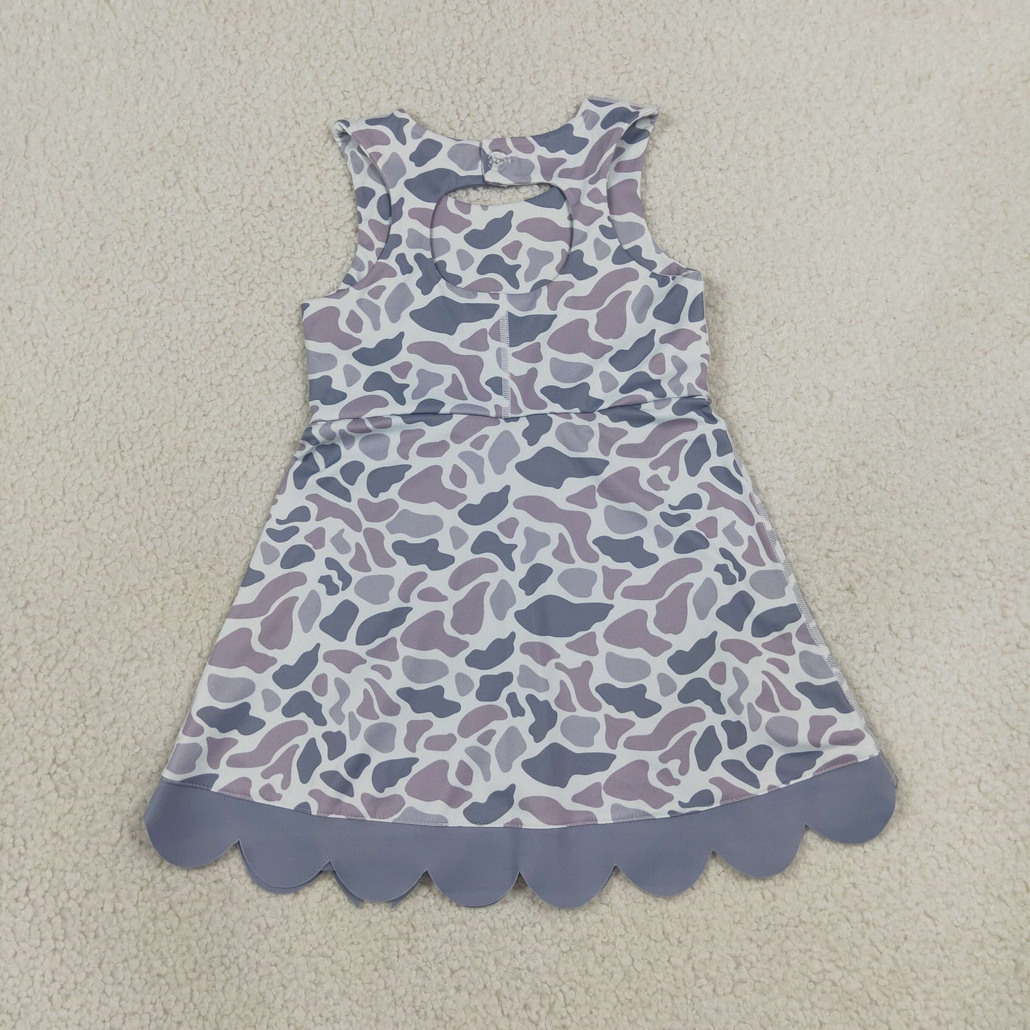 grey camo athletic scallop dress kids clothing