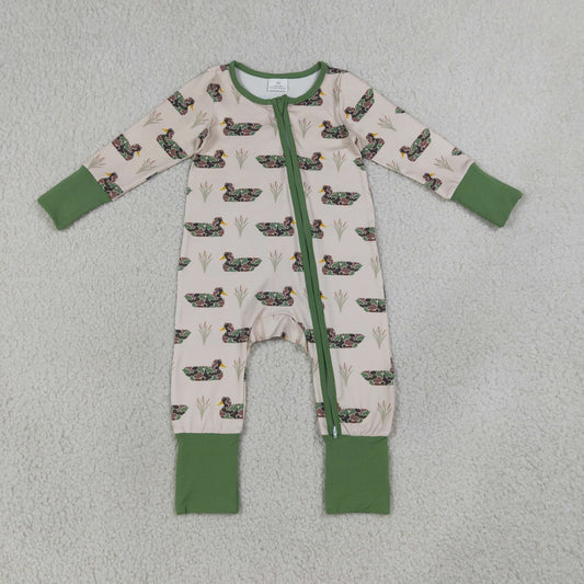LR3117 long sleeve camo duck zipper sleeper baby clothing