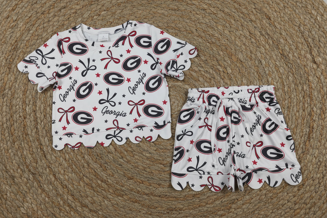 G team scallop shorts set