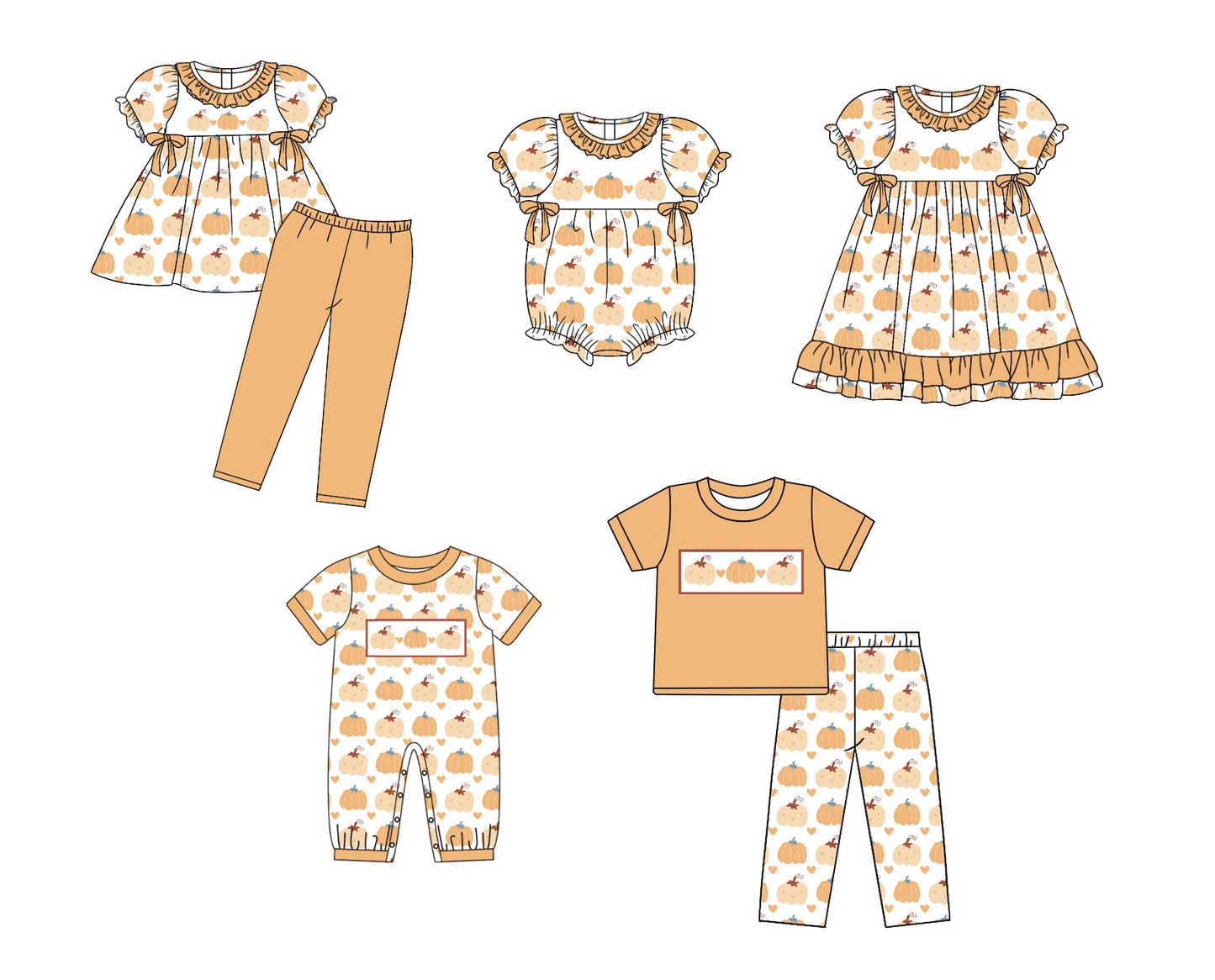 presale GSD1299 Pumpkin Heart Orange Lace Short Sleeve Dress