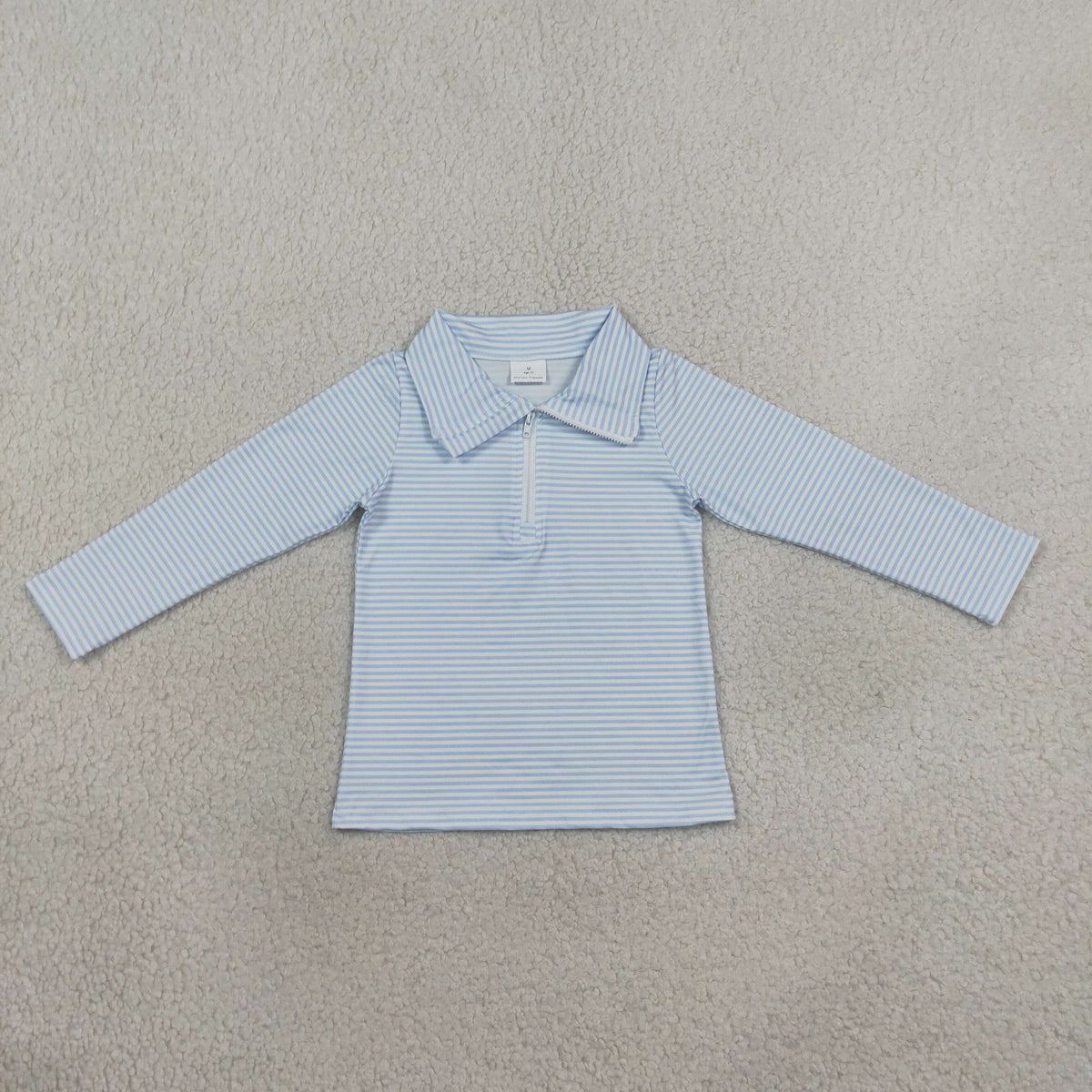 blue striped boy pullover