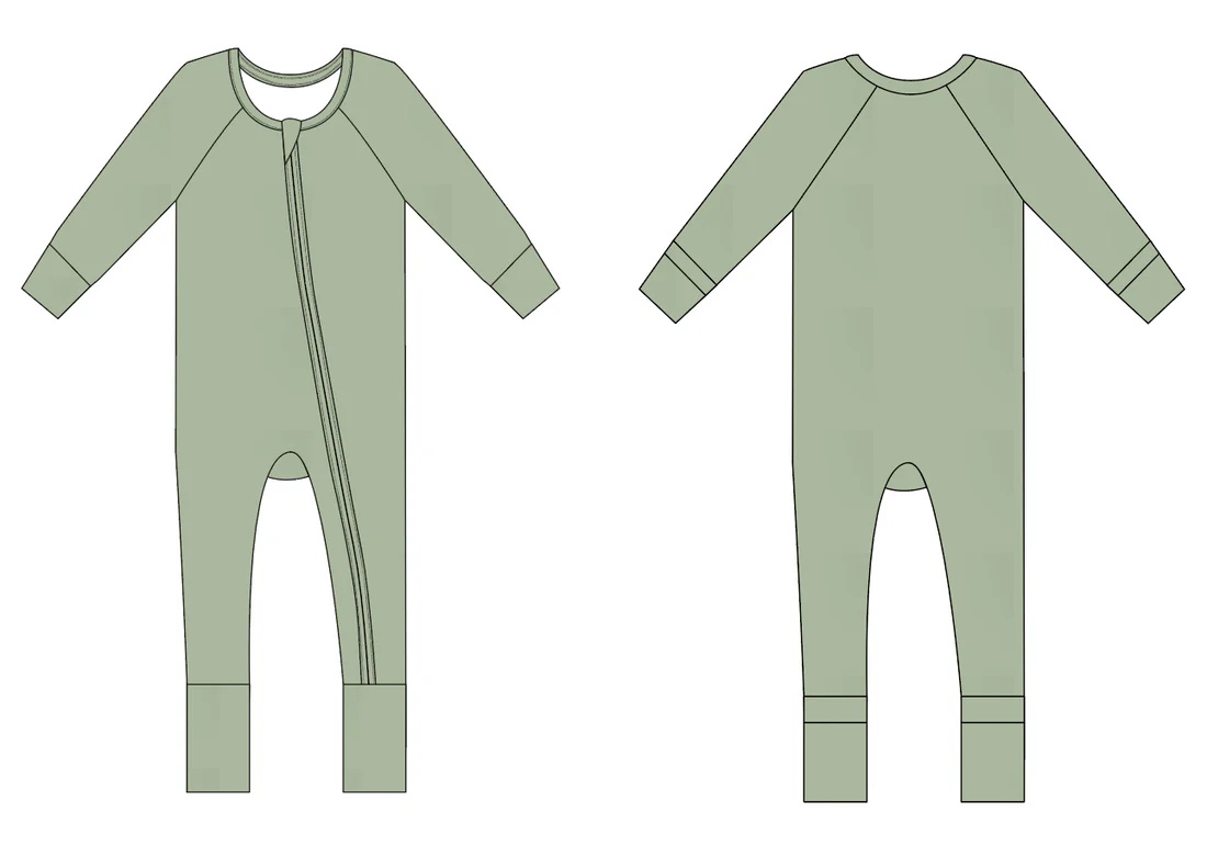 Custom order MOQ 3 one items Sage Bliss - Footless and Two Piece