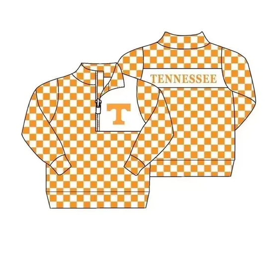 Custom yellow plaid T long sleeves kids boys team pullover D 4.22