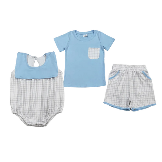 Sibling gingham bubble and shorts set