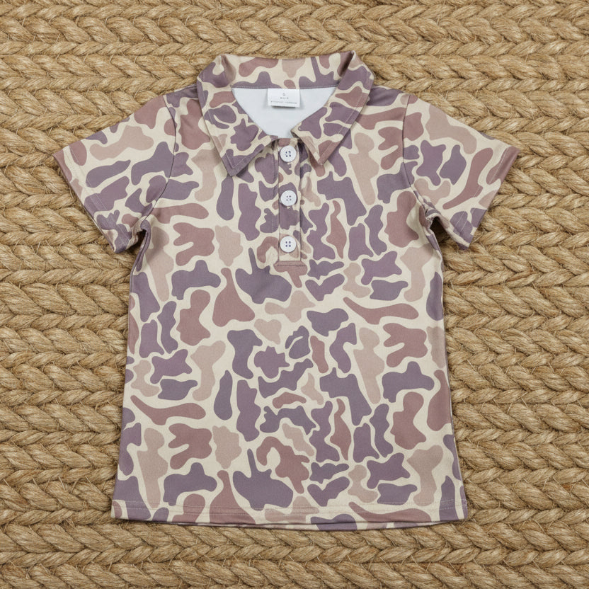 camo polo t-shirt summer boy's top