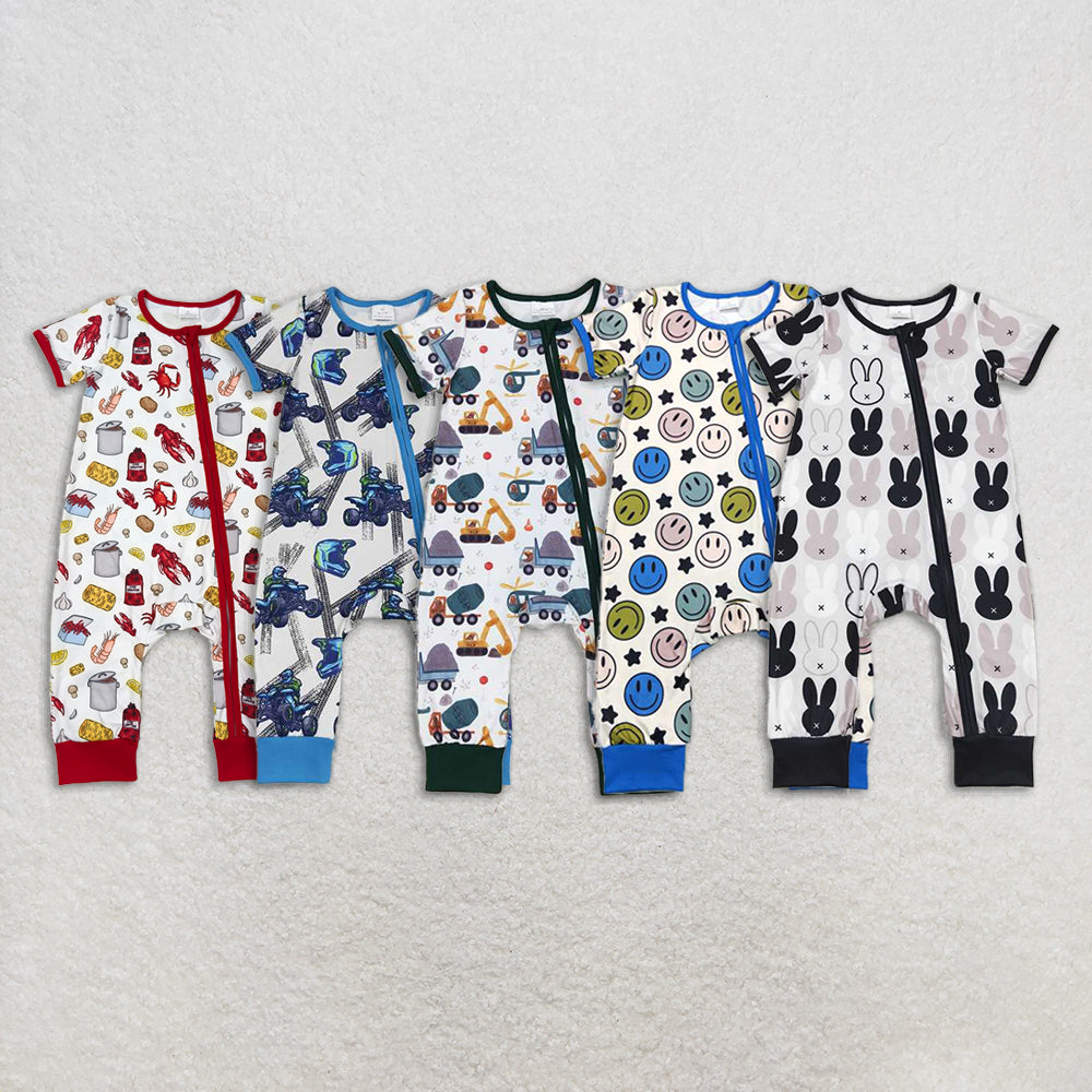 Match Western Face Car Crayfish Baby Boys Romper D 3.18