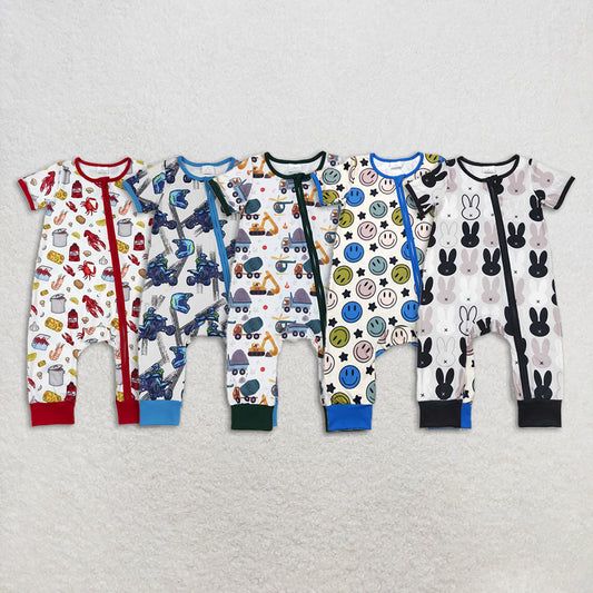 Match Western Face Car Crayfish Baby Boys Romper D 3.18