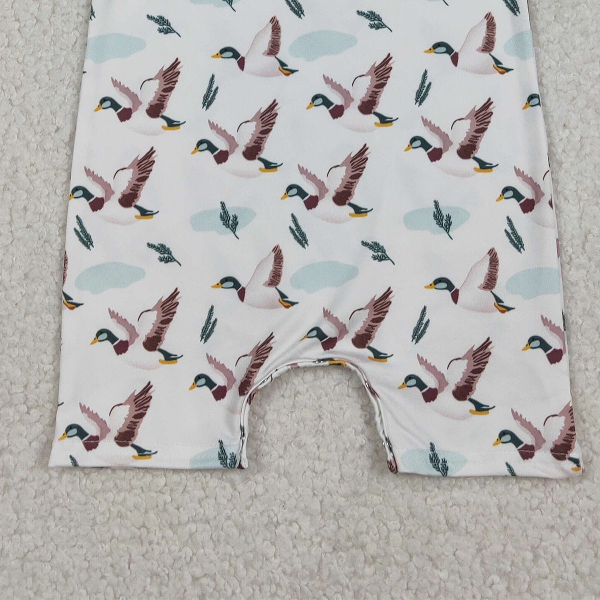 Smocked 'Daddy's Boy' Baby Sleeveless Ducks Hunting Short Rompers Boy's Summer Outfit Casual Breathable Clothing