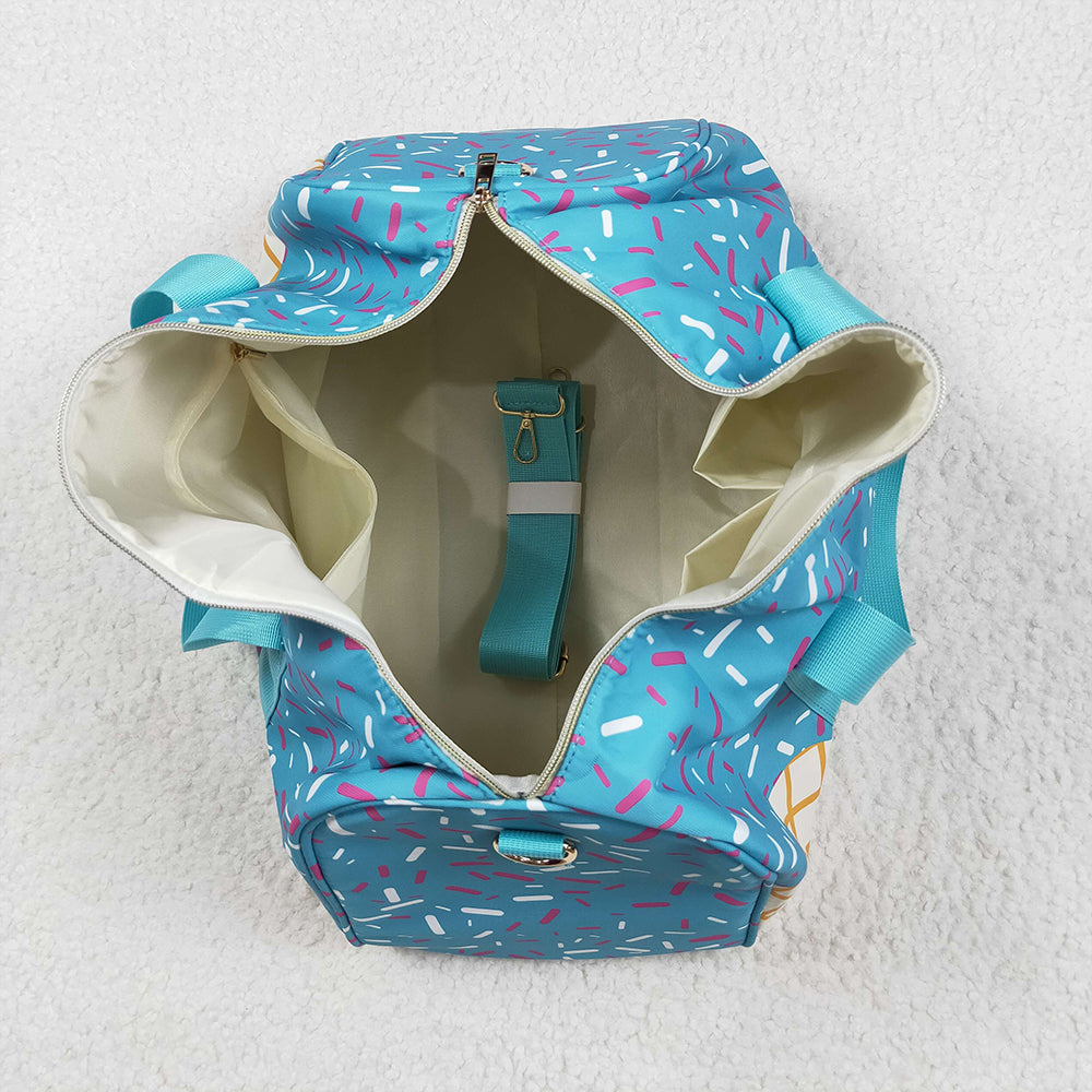 BA0304 Blue Ice Cream Drip Zipper Gym Bags