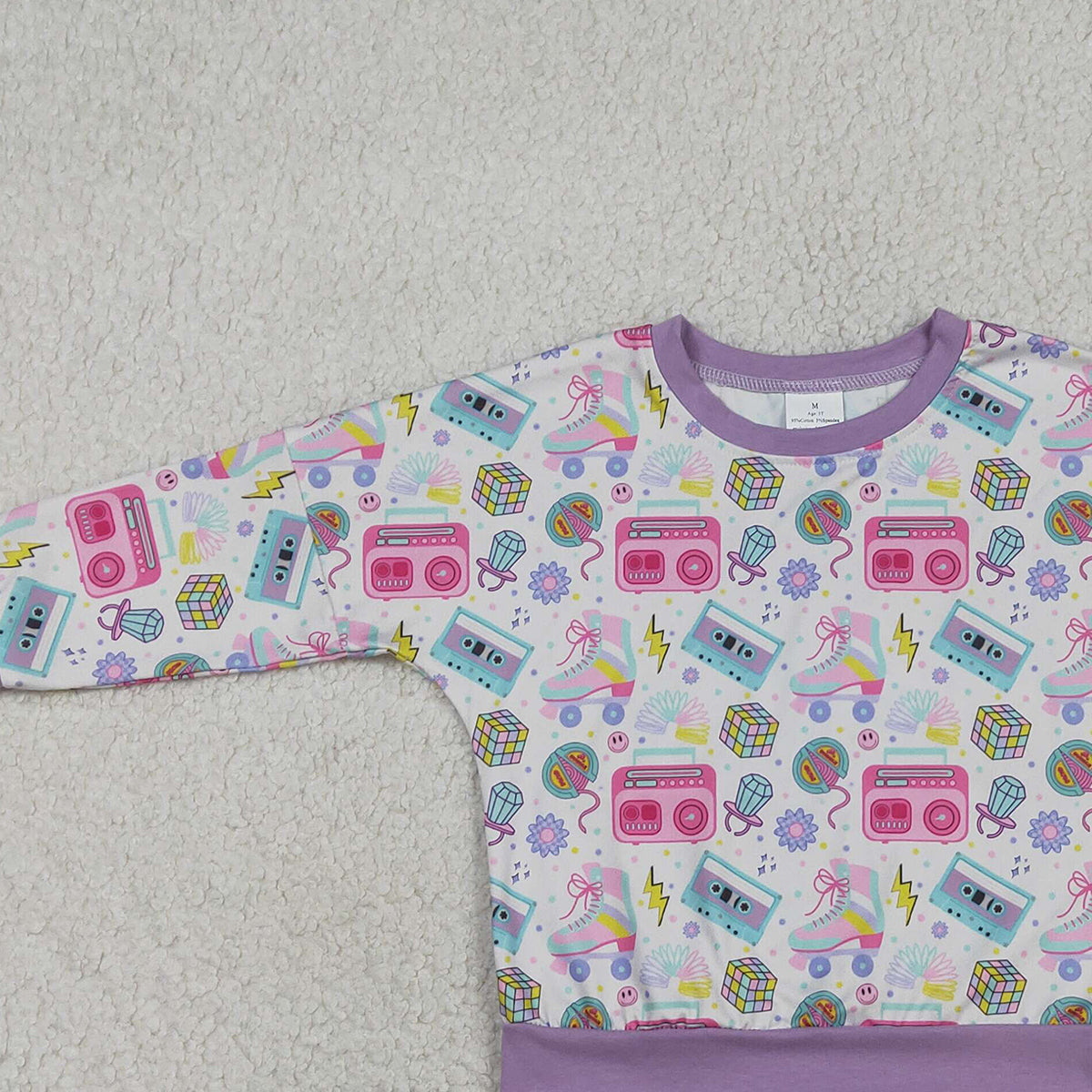 Baby Girls Long Sleeve Recorder Flowers T-shirts Top Cute Floral Print Comfortable Cotton Baby Girl's Shirt