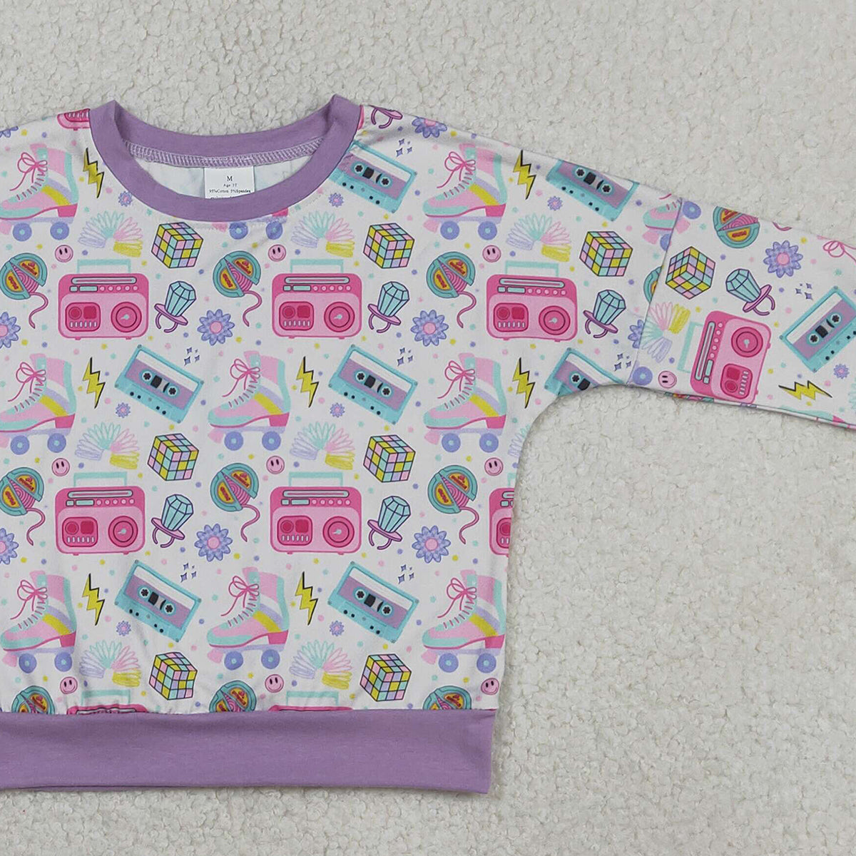 Baby Girls Long Sleeve Recorder Flowers T-shirts Top Cute Floral Print Comfortable Cotton Baby Girl's Shirt