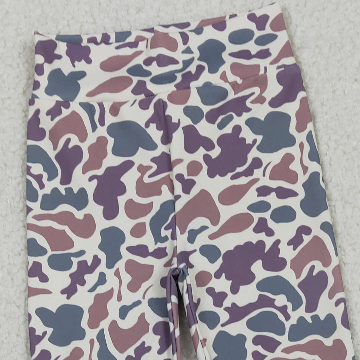 Baby Girls Lavender Camo Ruffle Bell Bottom Pants Active Yoga Pants