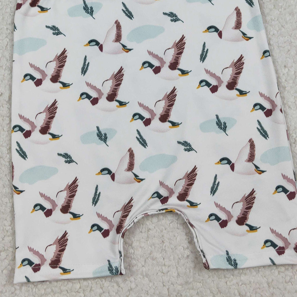 Smocked 'Daddy's Boy' Baby Sleeveless Ducks Hunting Short Rompers Boy's Summer Outfit Casual Breathable Clothing