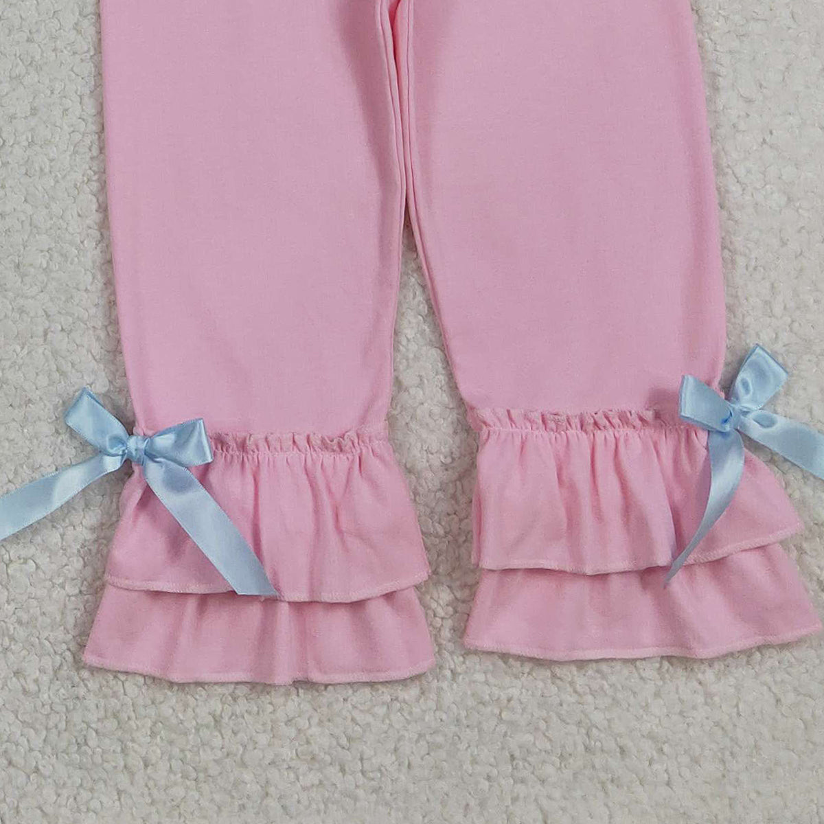 Baby Girls Embroidery Dancer Shoes with Checked Tunic And Ruffle Pants Complete Clothes Set