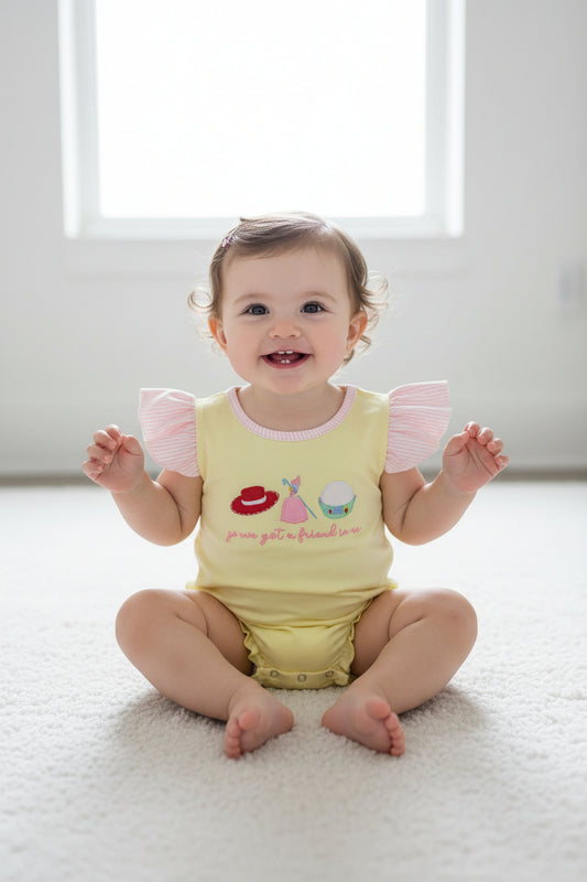 SR4105 embroidery you’ve got a friend in me girl bubble romper