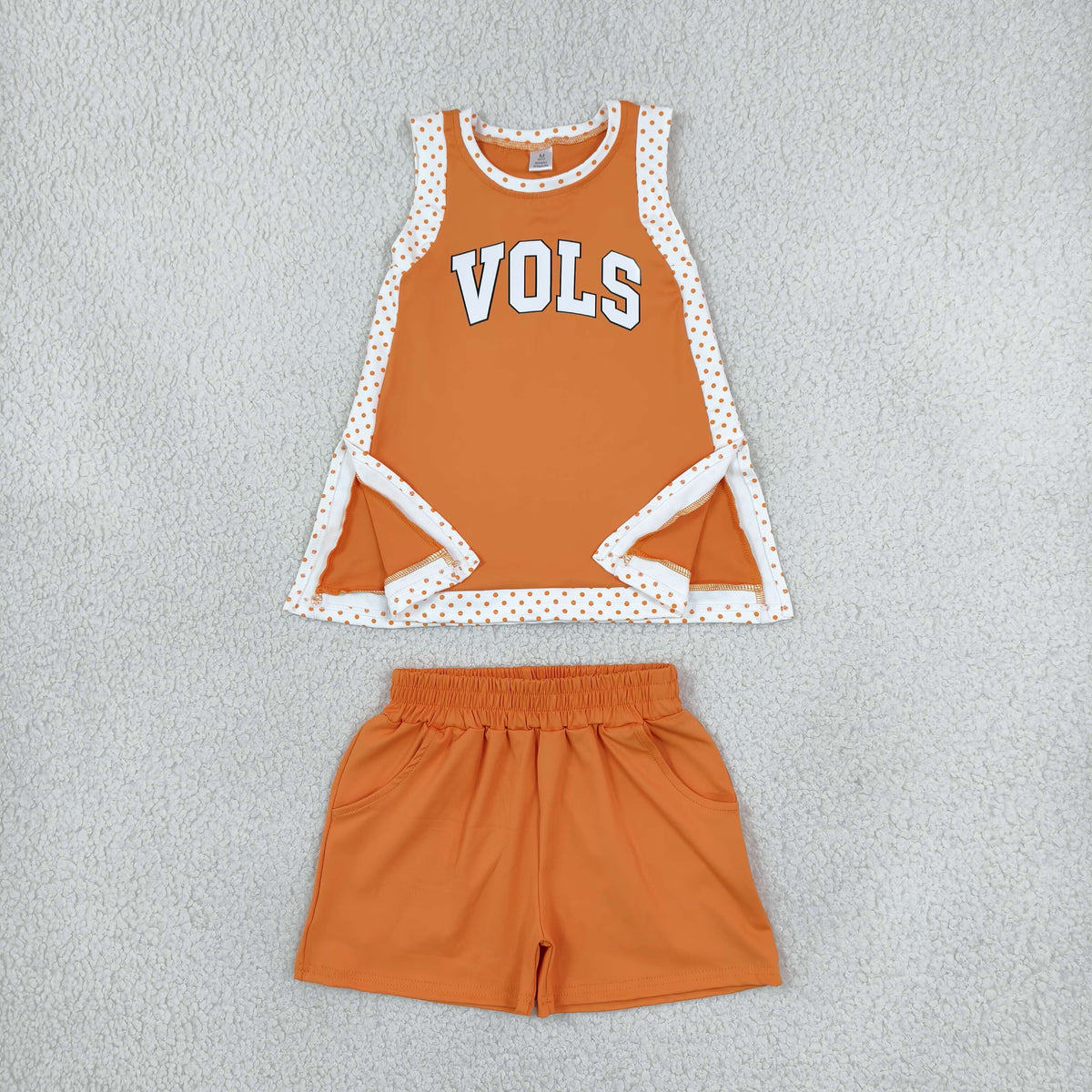 GSSO3852 girls VOLS orange sleeveless shorts outfits yoga